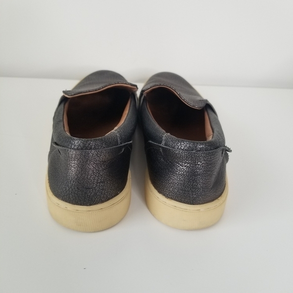 Frye Ivy Leather Slip on Sneaker Metallic Gray Pewter Size 9M - Picture 7 of 10